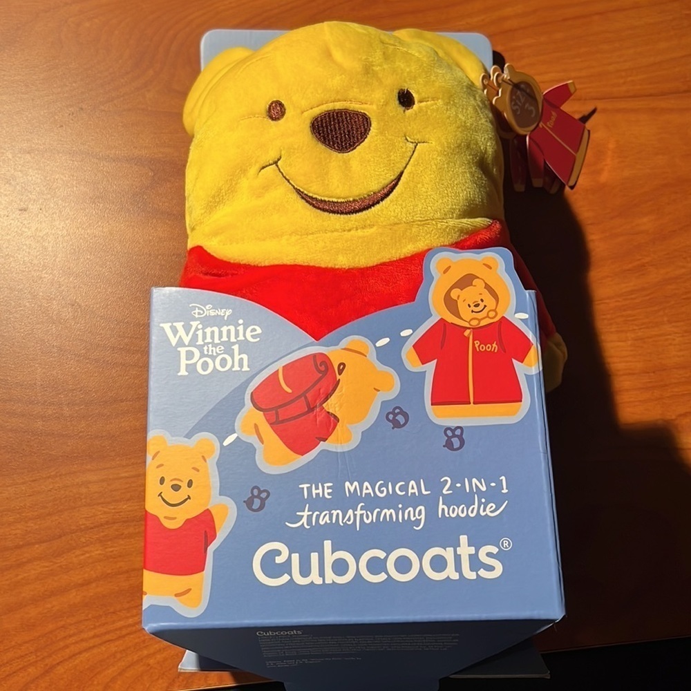 Cubcoats Pooh 2-in-1 Transforming Classic Zip-Up Hoodie & Soft Plushie 3T